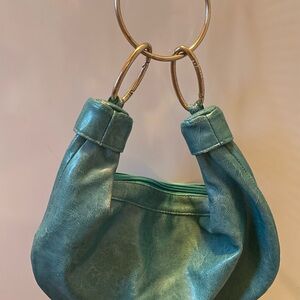 Vintage 80s Hobo Bag and wristlet Aqua